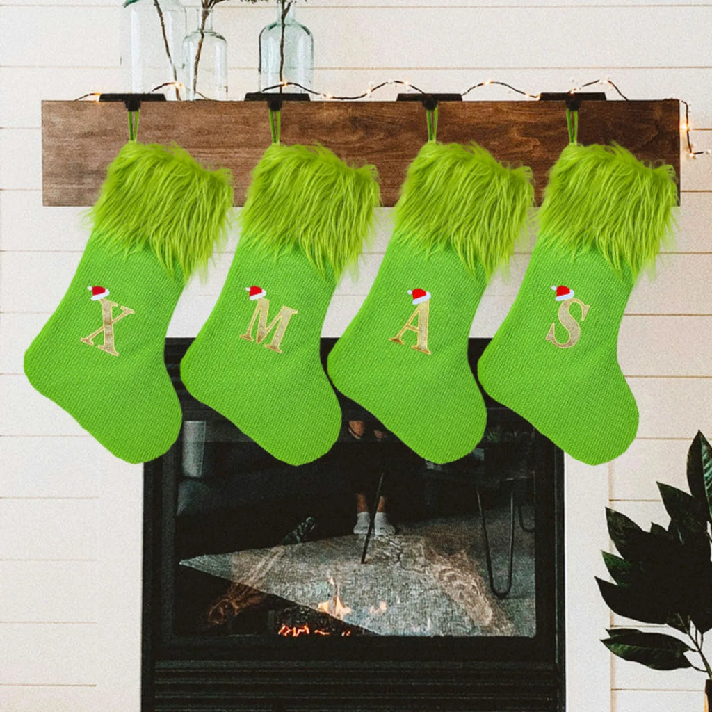 Christmas Decoration Stockings Home Decoration Venue Decoration Christmas Decoration Supplies Large Knitted Alphabet Stockings