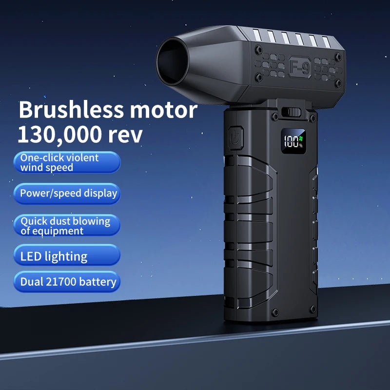 400000RPM Violent Fan Powerful Electric Air Blower Portable Dust Cleaner TypeC Charging 53m/s Brushless 10000mAh Fan