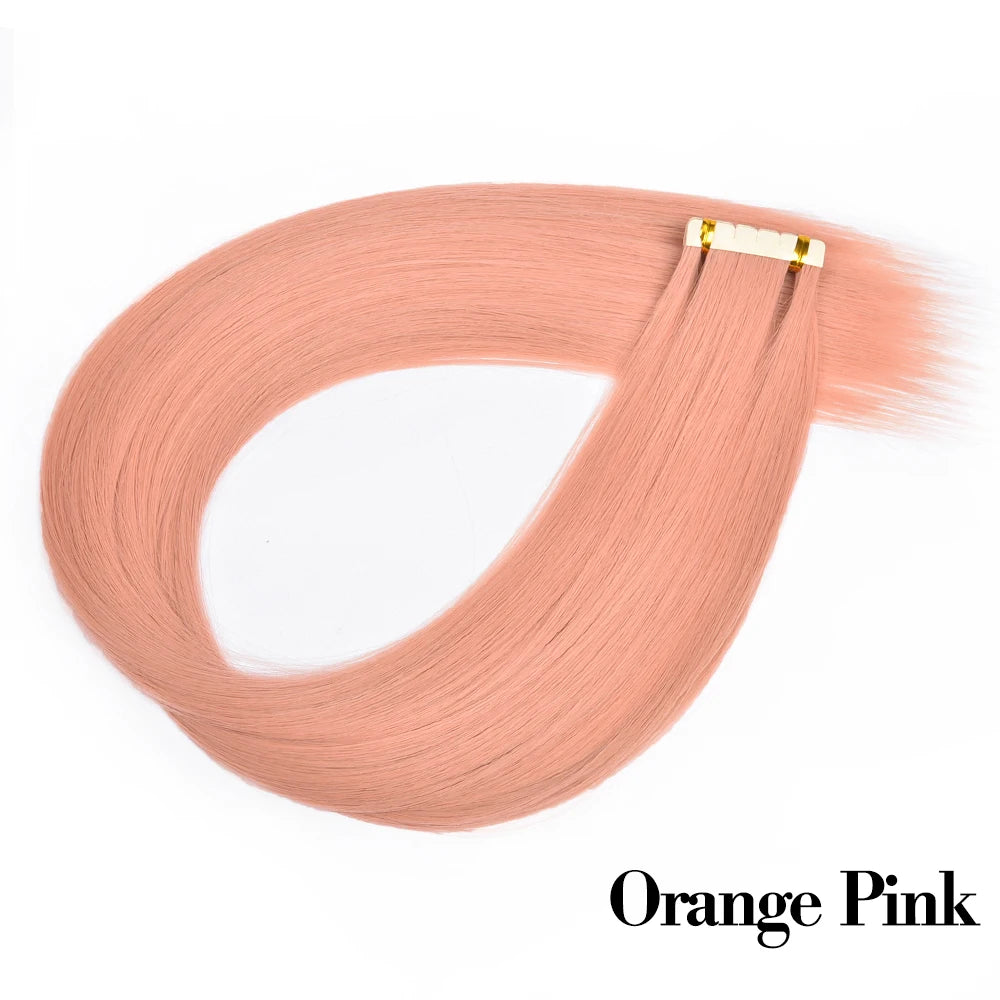 Synthetic Straight Tape In Hair Extensions 10pcs Natural Hair Extension 24inch For Women Invisible Double Sided Free Style
