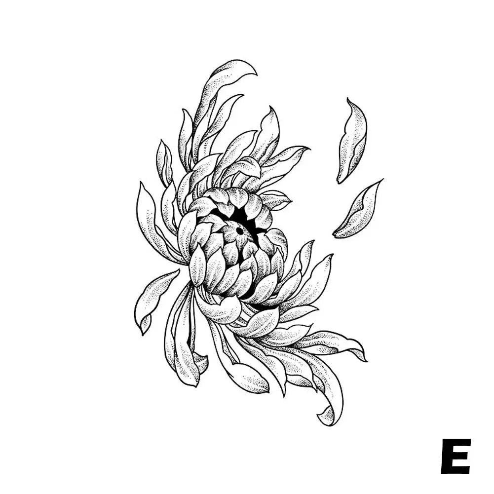 Snake Dark Semi-permanent Juice Herbal Tattoo Sticker Full Arm Gear Death Flower Leg Waterproof Fake Tatto Lasting Art Men Women