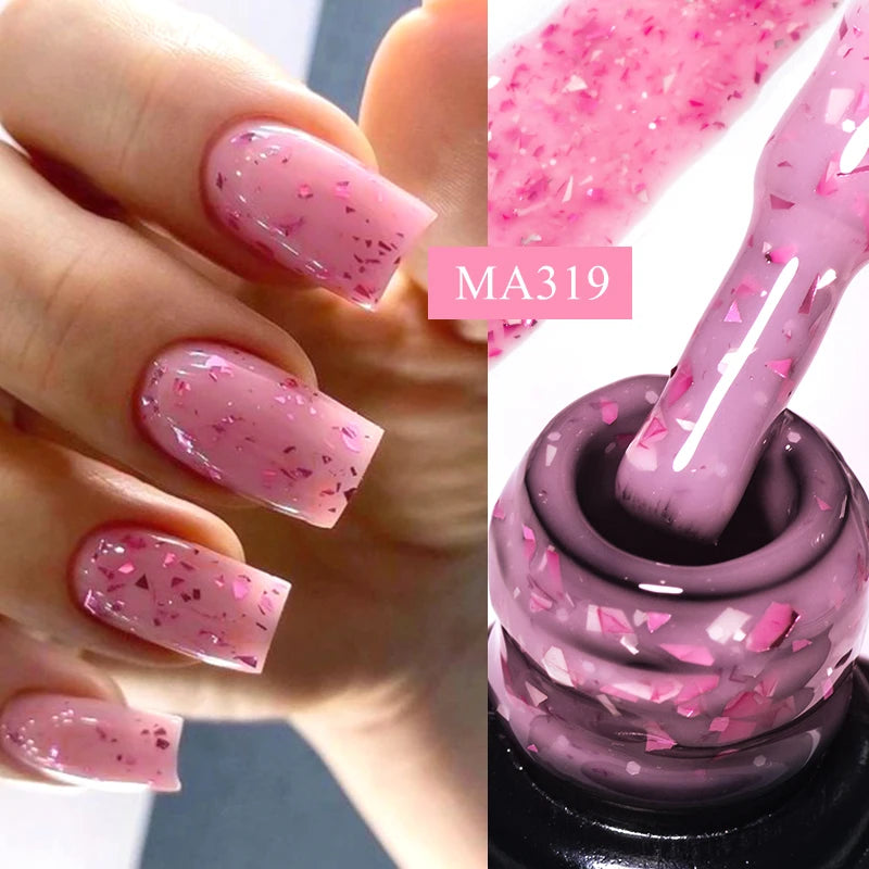 7ml Nude Rubber Base Gel, 68 Colors, DIY Nail Art Supplies Gel for Nails Design, UV LED Soak Off, Easy to Apply, Long Lasting