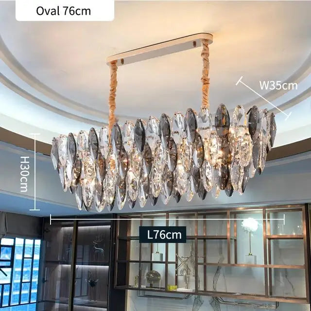Modern Luxury Crystal Chandeliers Lighting Indoor Lustre E14 LED Pendant Lamp for Living Room Art Decor Hanging Light