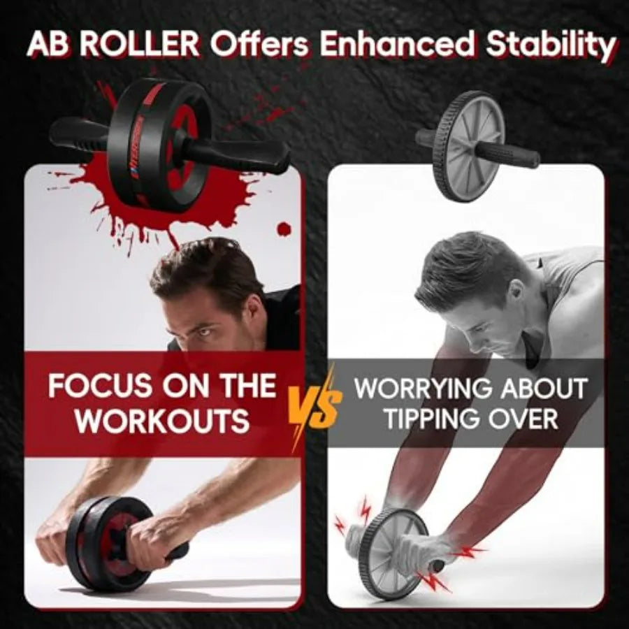 Ab Roller Wheel for Abs Workout - Abdominal Exercise Equipment with 2 Knee Pads for Home Gym, Core Strength Training, Fitness E