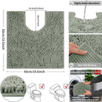 U-Shaped Toilet Mat Bathroom Mat Bathroom Carpet Bathroom Carpet Memory Foam/Chenille Bath Mat Anti-Skid Super Absorbent