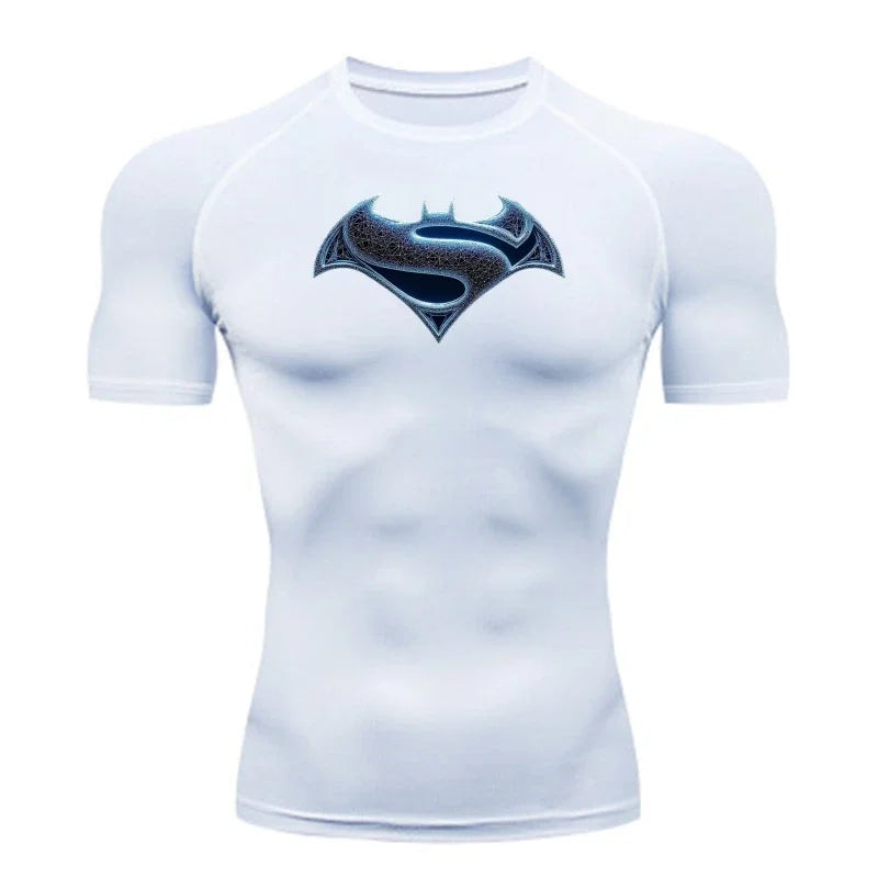 2026 Men's T Shirt Outdoor Training Fitness Gym Jogging Running Sweatshirt Bat/-Man Compression Shirts Tight Elastic Breathable