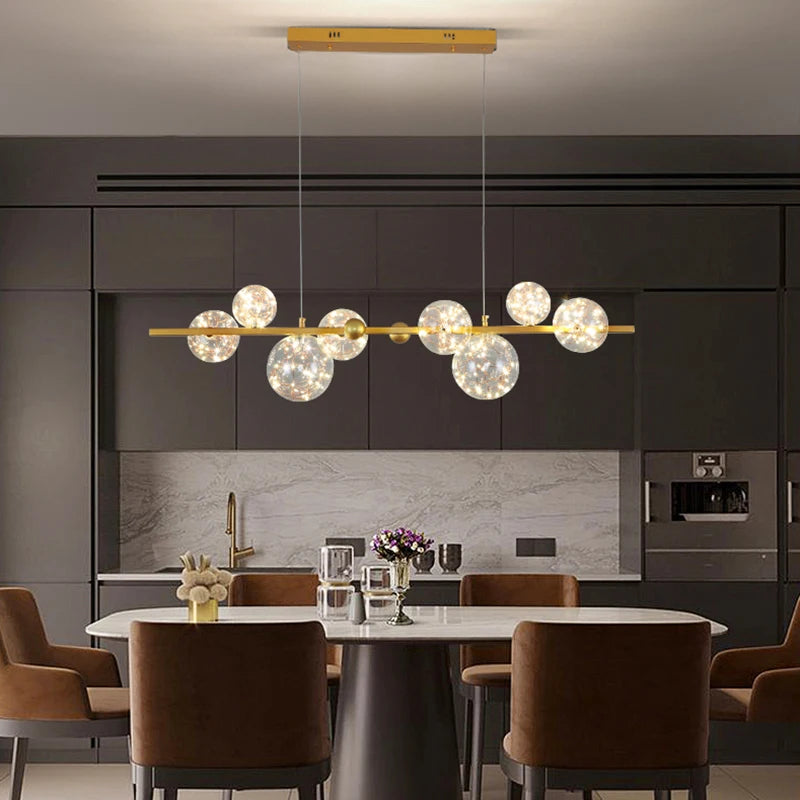 Modern Restaurant LED Chandelier Gold/Black Living Room Kitchen Luxury Interior Lighting Room Decoration Nordic Lamps