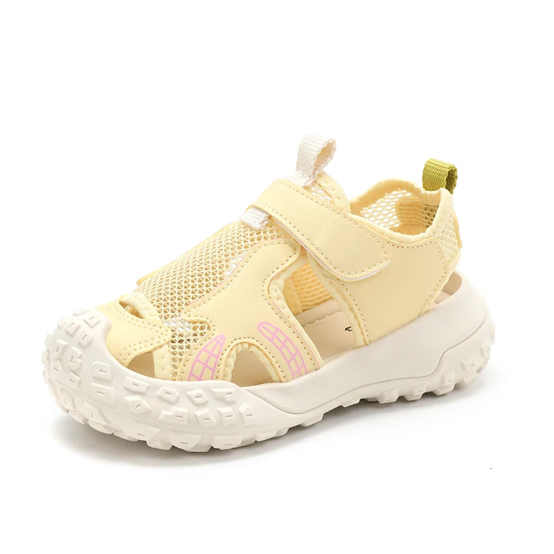 Children's sports sandals 2025new style summer girls' single mesh casual shoes anti-slip boys' closed-toe soft-soled beach shoes