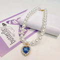 Adjustable Pet Pearl Necklace Accessories for Cats Gotas Animals Fashion Rhinestones Sphynx Cat Collar Kitten Dog collier chat