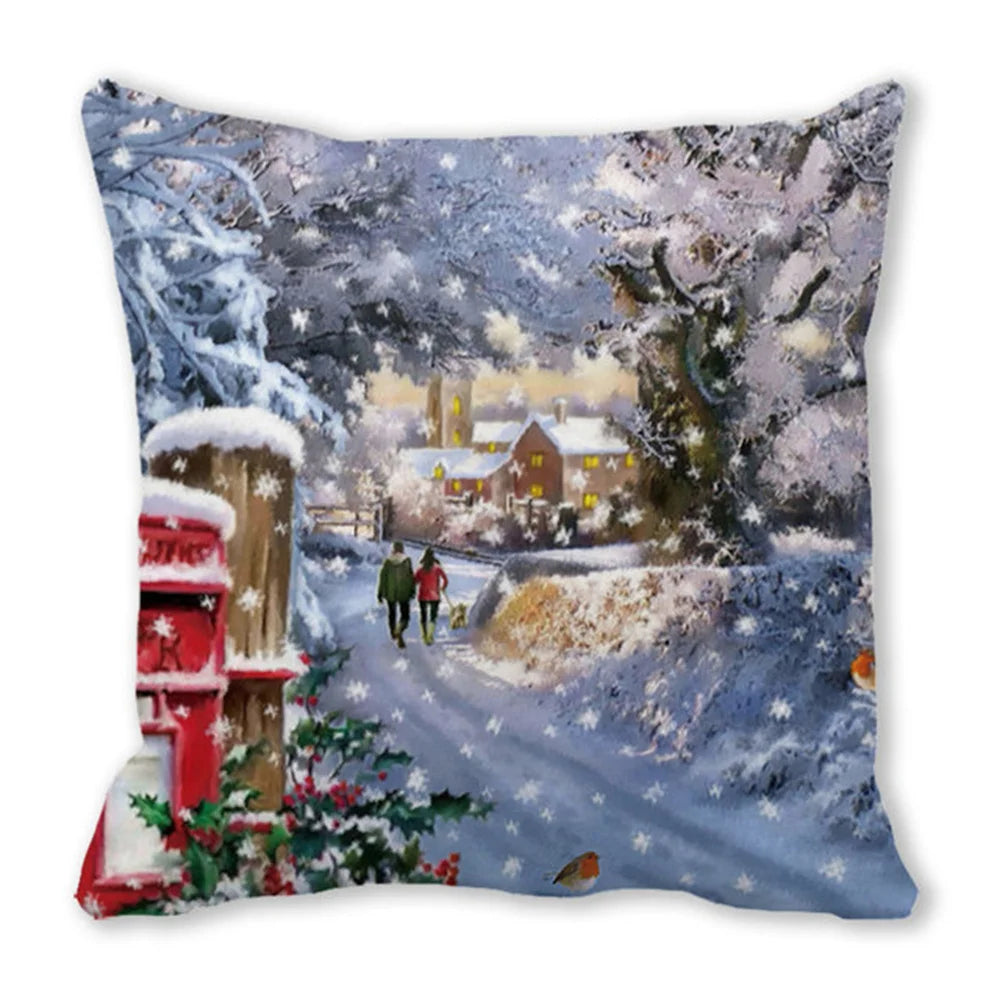45CM Merry Christmas Cushion Cover Pillowcase 2023 Christmas Decorations for Home Ornament Happy New Year Christmas Decor 2022