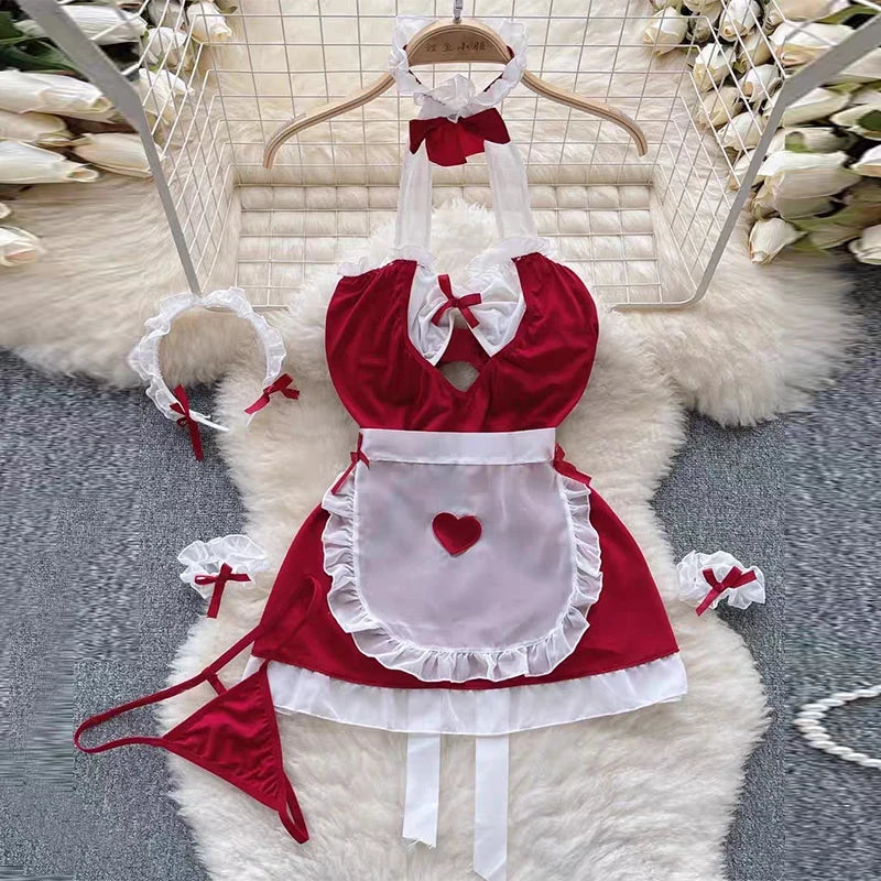 Valentine Party Sleepwear Combination Catsuits Slim Intimate Erotic Mesh Strappy Rompers Women Bodysuits Lingerie Sexy Sets