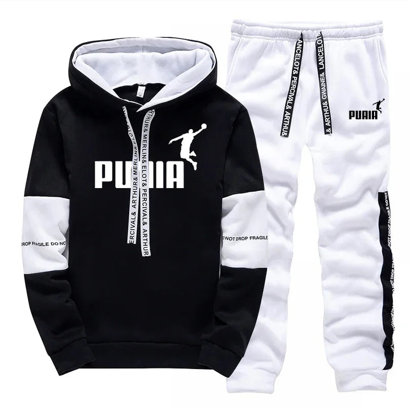 Hot Sales Mens Tracksuit Trend Printed Single Piece Sweatshirts Sweatpants Casual Hoodie Pants Office Home Quality Mens Clothing