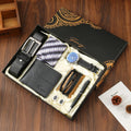 New Men Gift Set with Box Watch Bracelet Tie Cufflinks Ballpoint Pen Belt and Wallet Set for Men Boyfriend Son Dad Husband Gifts