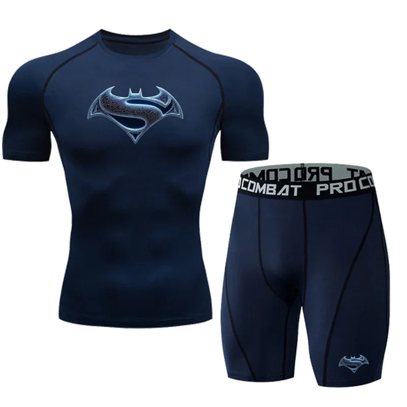 2026 Men's T Shirt Outdoor Training Fitness Gym Jogging Running Sweatshirt Bat/-Man Compression Shirts Tight Elastic Breathable