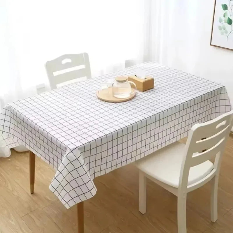 Disposable Checkered Tablecloth Plastic Rectangle Tablecloth Birthday Party Wedding Picnics Christmas Home Decoration Supplies