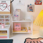 Desktop Stationery Rack Storage Holder Multi-Functional Plastic Shelf Makeup Organizer Office Dormitory Desk Organizer Shelf