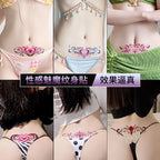 Succubus Tattoo Sticker set for Woman Abdomen Sexy Art Temporary Tattoo Waterproof Pink Totem Fake Tattoo Lasting Tattoo Sticker