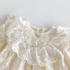2026 Spring Summer Baby Girls Bodysuit Toddler Girl Princess Dress Infant Lace Embroiery Onesies Newborn Girls Clothing