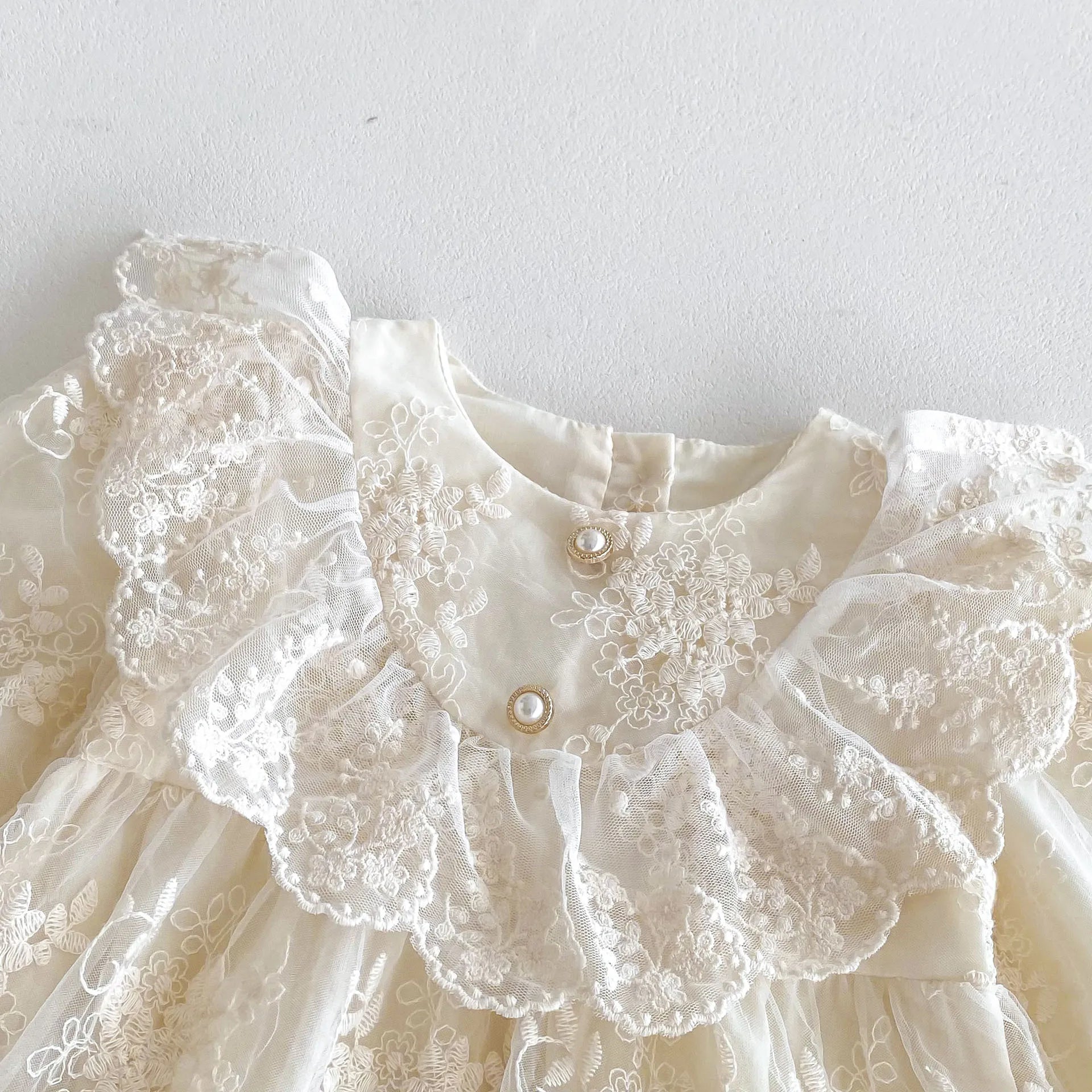2026 Spring Summer Baby Girls Bodysuit Toddler Girl Princess Dress Infant Lace Embroiery Onesies Newborn Girls Clothing