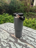 30oz Stainless Steel Vacuum Insulated Tumbler with Handle Straw for Travel Outdoor