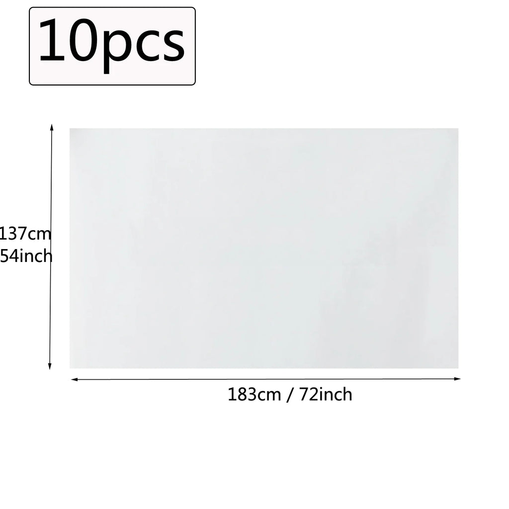 Disposable PE Table Covers Cloth Tablecloth Easy Cleanup Plastic Rectangle White Plastic Tablecloth for Party Wedding 10/5/2pcs