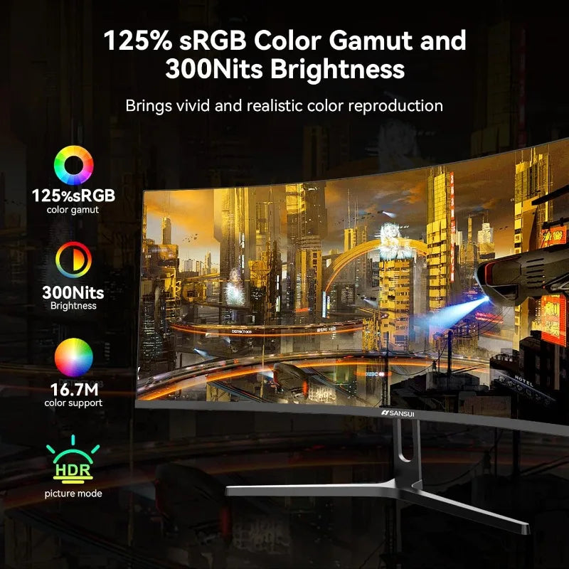 32 Inch Curved 240Hz Gaming Monitor High Refresh Rate, FHD 1080P Gaming PC Monitor HDMI DP1.4, Curved 1500R, 1Ms MPRT, HDR
