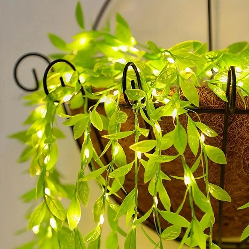 LED Fairy Grace Decor Ivy String Lights Outdoor Party Battery-Powered LED Outdoor Lights for Garden Christmas Halloween Decor