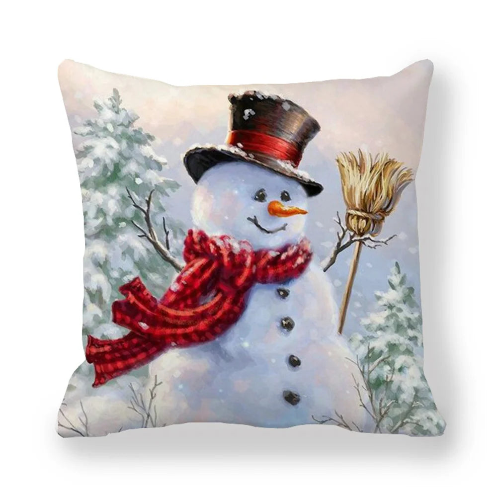 45CM Merry Christmas Cushion Cover Pillowcase 2023 Christmas Decorations for Home Ornament Happy New Year Christmas Decor 2022