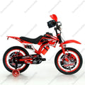12 16 Inch Kids Motorcycle Style Bike, Boys Girls Children Bicycle with Training Wheels, Easy to Ride Stable & Safe Toddler Bike