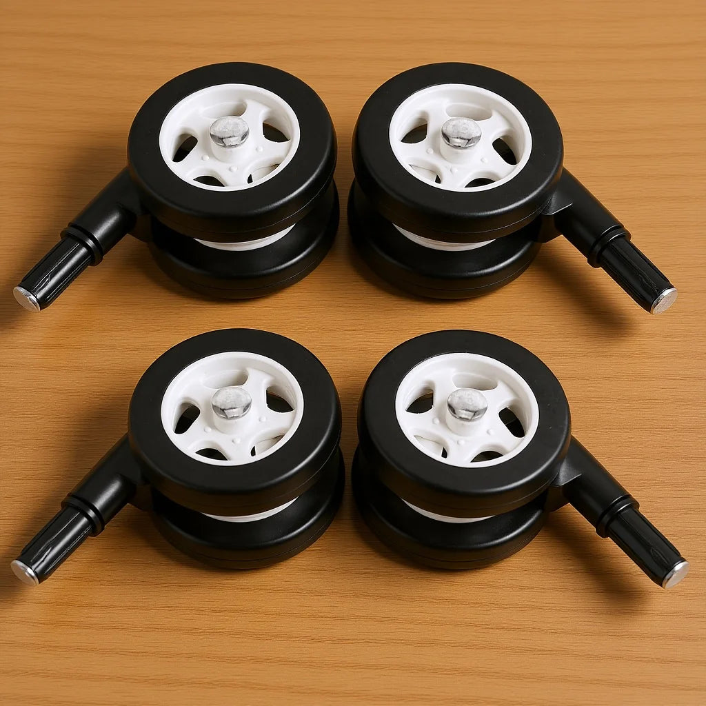 4Pcs Stroller Wheel Replacement Universal Wear Resistant Silent Swivel Rotation Easy Install Detachable Wheels for Walkers