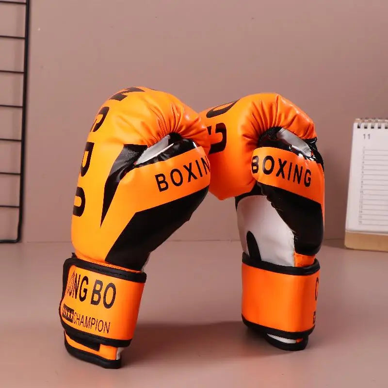 1Pair 6oz Boxing Gloves PU Muay Thai MMA Profession Kickboxing Kids Adults Sandbag Training Gloves Equipment