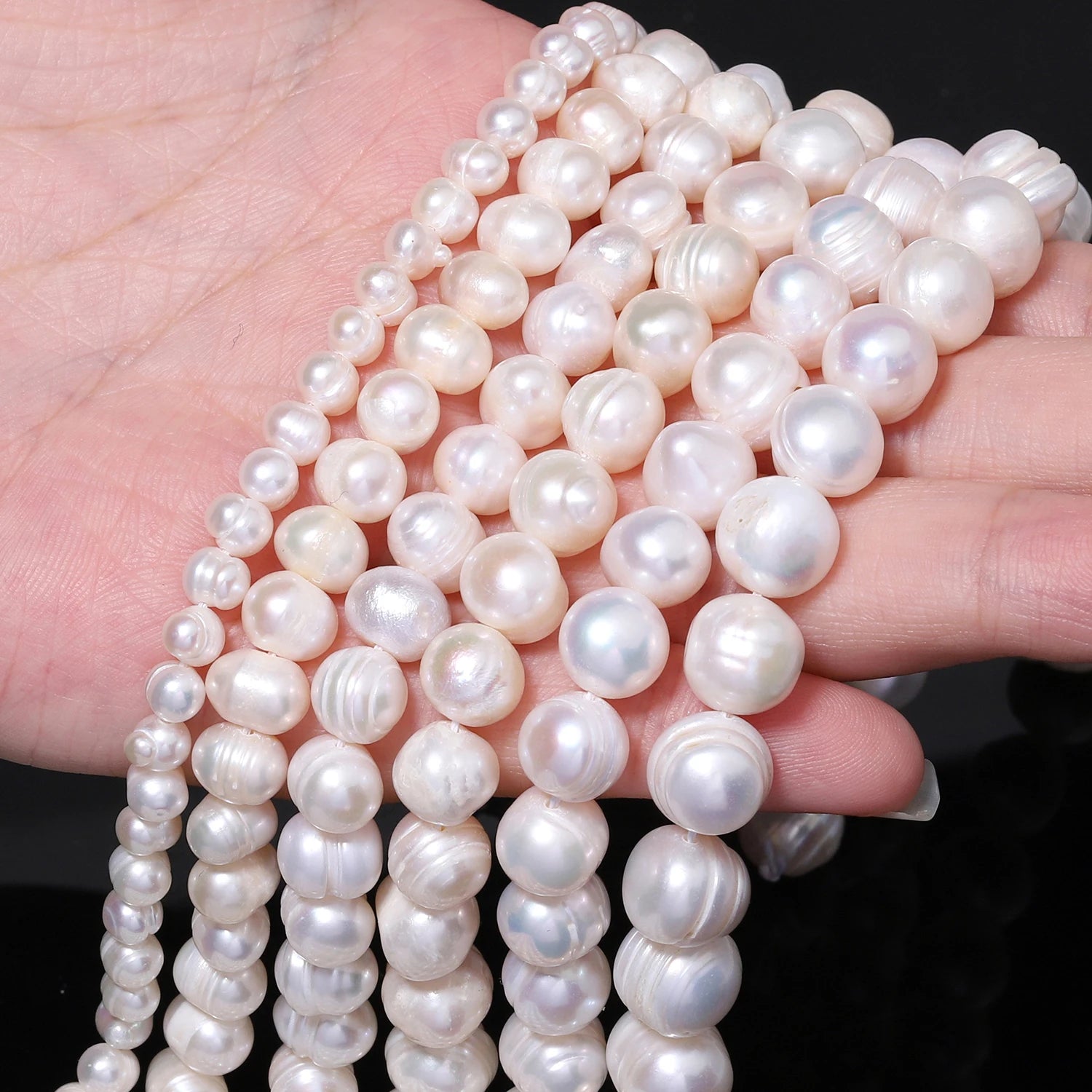 3-11mm White Natural Fresh Water Pearl Round Shape Loose Beads For Jewelry Making DIY Bracelets Necklaces Gifts Accessories