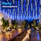 Christmas Icicle Lights USB Blue White 6/10M Alternating LED String Lights Hanging Drops for Roof Eaves Window Holiday Decor