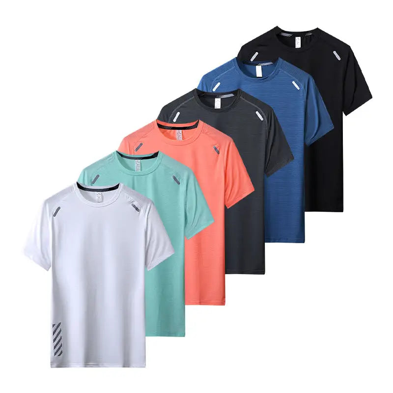 Summer Men's Sportswear Short Sleeve T-shirt Custom Printed LOGO Top Shorts Two-piece Round Neck Fitness Gym Running Suit Men