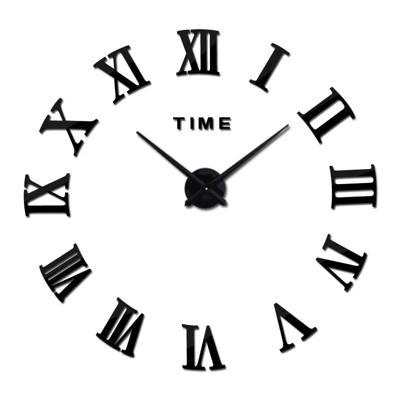 DIY Wall Clock for Home Living Room 80-120cm Modern Style Frameless 3D Wall Clock Acrylic Mirror Stickers Hotel Room Decoration