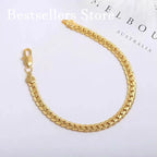 925 Sterling Silver, 18K Gold, 5mm Embossed Bracelet - Fashionable for Men and Women, Charming, Wedding Gifts and Jewelry