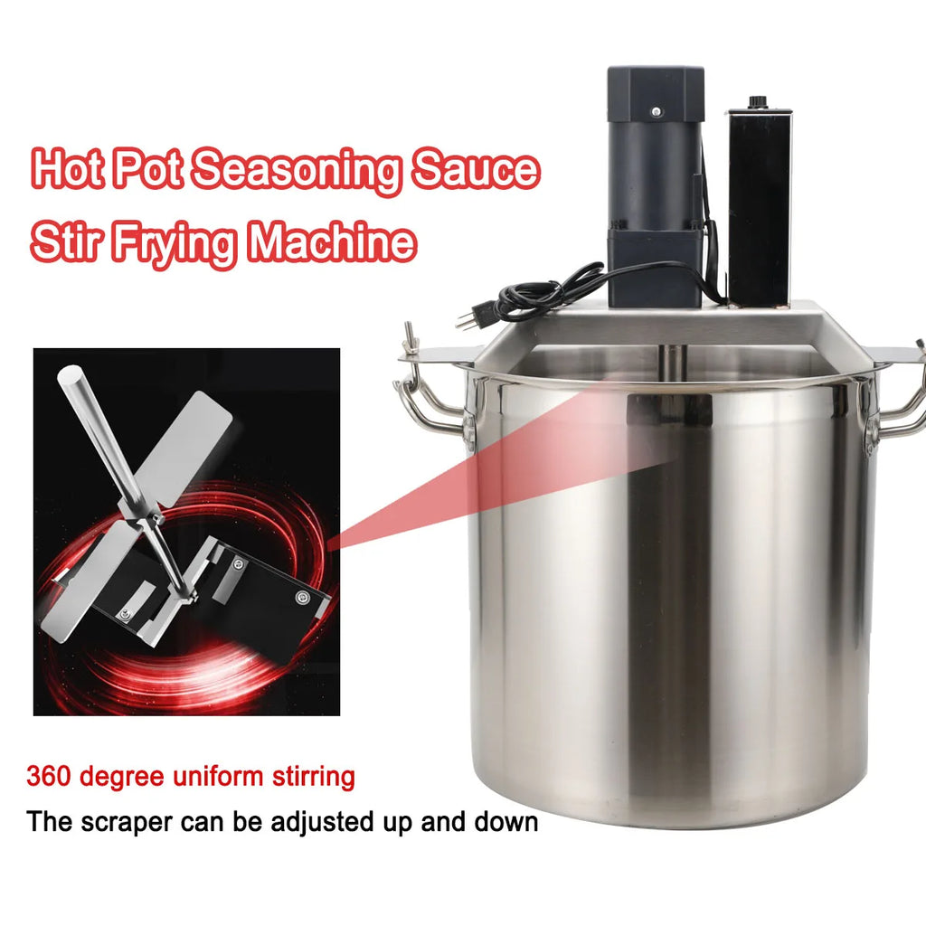 Commercial Hot Pot Sauce Frying Machine 110V 40L Automatic Food Mixer For Hotels Food & Beverage Factory Farms Restaurant Industrial Cooking Kettle Machine