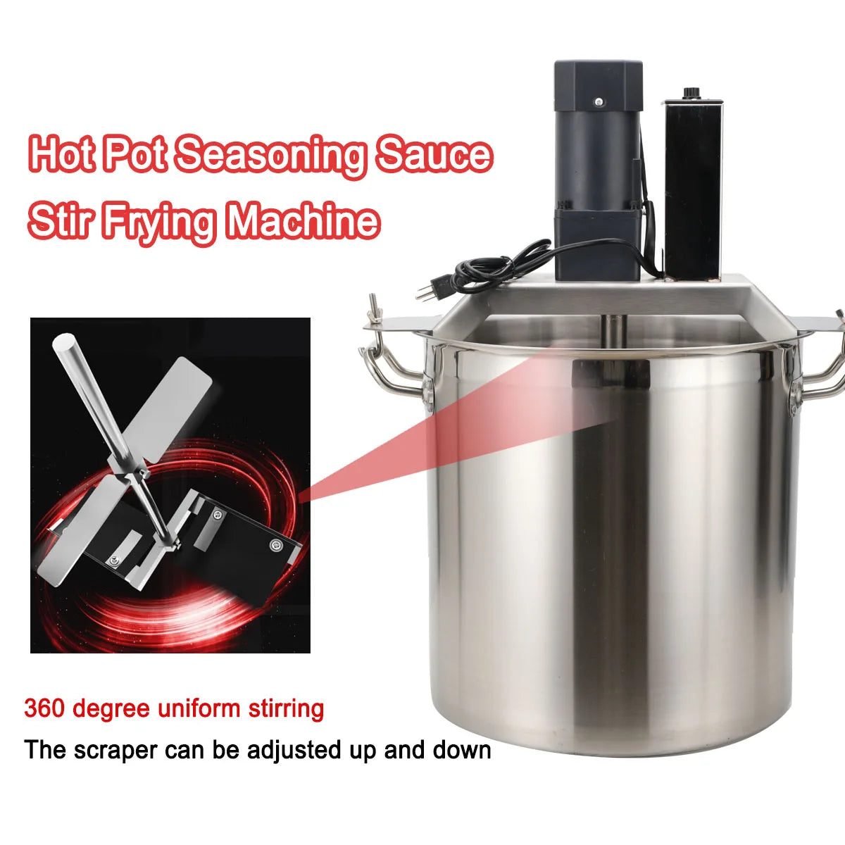Commercial Hot Pot Sauce Frying Machine 110V 40L Automatic Food Mixer For Hotels Food & Beverage Factory Farms Restaurant Industrial Cooking Kettle Machine
