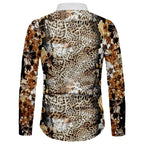 Fashion Leopard Men's Shirt Tops Sapphire Purple Gray Casual Outdoor Spring Summer High Quality Material Plus Size