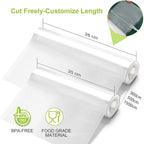 2 Roll Vacuum Packaging Sealer Bags for Food Fresh Long Keeping, 20cm Wide Food Preservation and Vacuum Cooking Embossed Bag