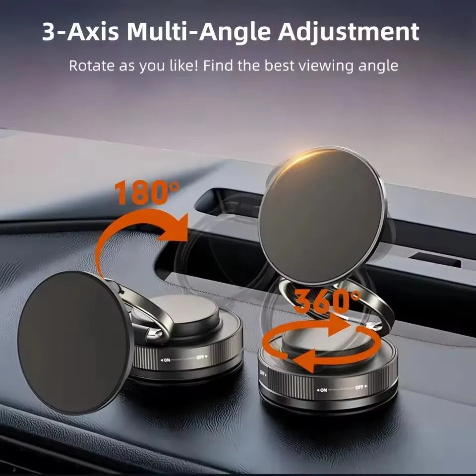 Car Phone Magnetic Stand Mechanical Vacuum Suction Cup Rotate 360 °   Magnetic Adsorption Bracket Universal Navigation Holder