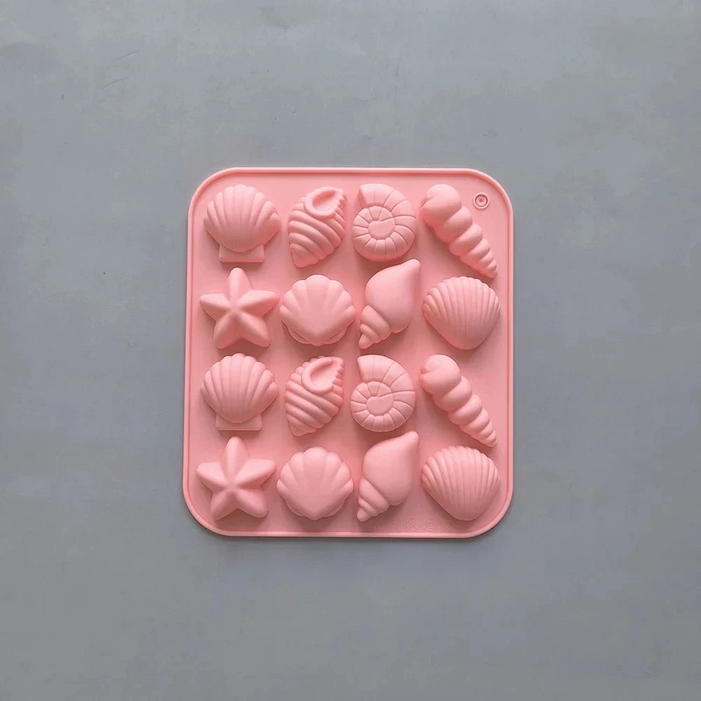 Chocolate Silicone Mold 3D Shell Marine Animal Shape 16 Cavity Candy Cake Decor Pudding Jelly Baking Supplies DIY Tools