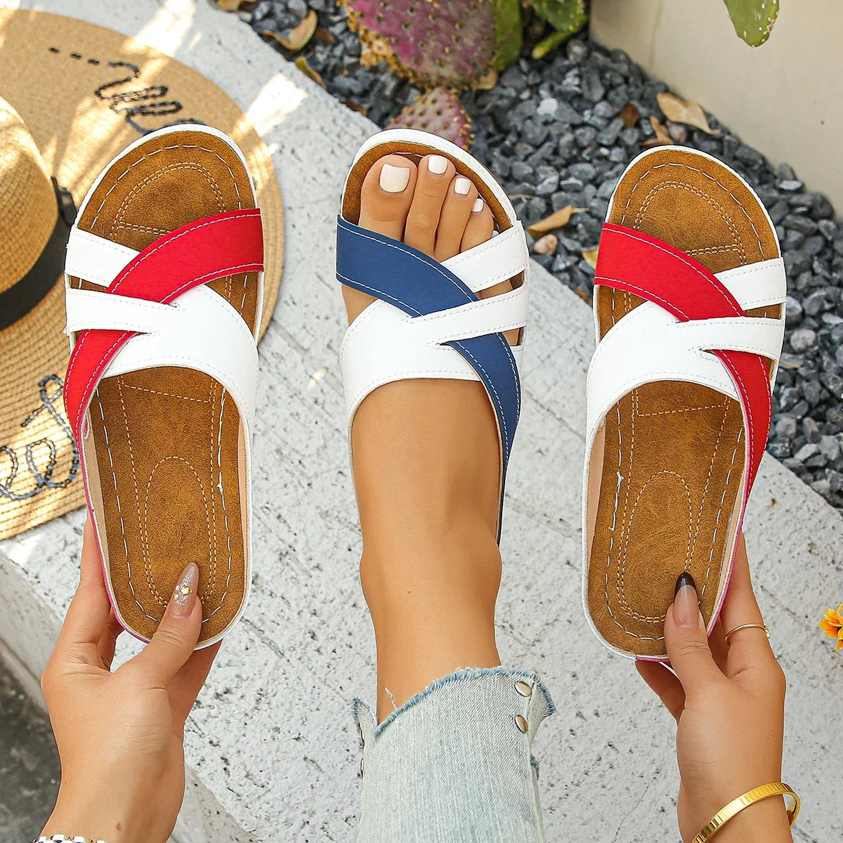 Summer Women Wedge Sandals Premium Orthopedic Open Toe Sandals Vintage Anti-slip Leather Casual National Style Shoes for Women
