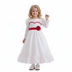 Horror Movie Girls Annabell Cosplay Halloween Costume Kids Horror Scary Doll Ghost Fancy White Dress Outfits