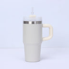 Mini 14oz Stainless Steel Tumbler Insulation Coffee Cup Water Bottle Mug With Straw In-Car Vacuum Flasks Mug For Holiday Gifts