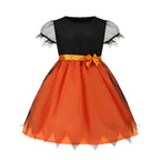 2026 Children's Pumpkin Costume Role Playing Girls Dress Carnival Party Halloween Cosplay Performance Kid Outfit
