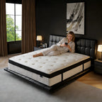 10/12 Inch Queen Twin Full King Size Hybrid Mattresses in a Box with Individual Pocket Springs - Medium Firm and Pressure Relief