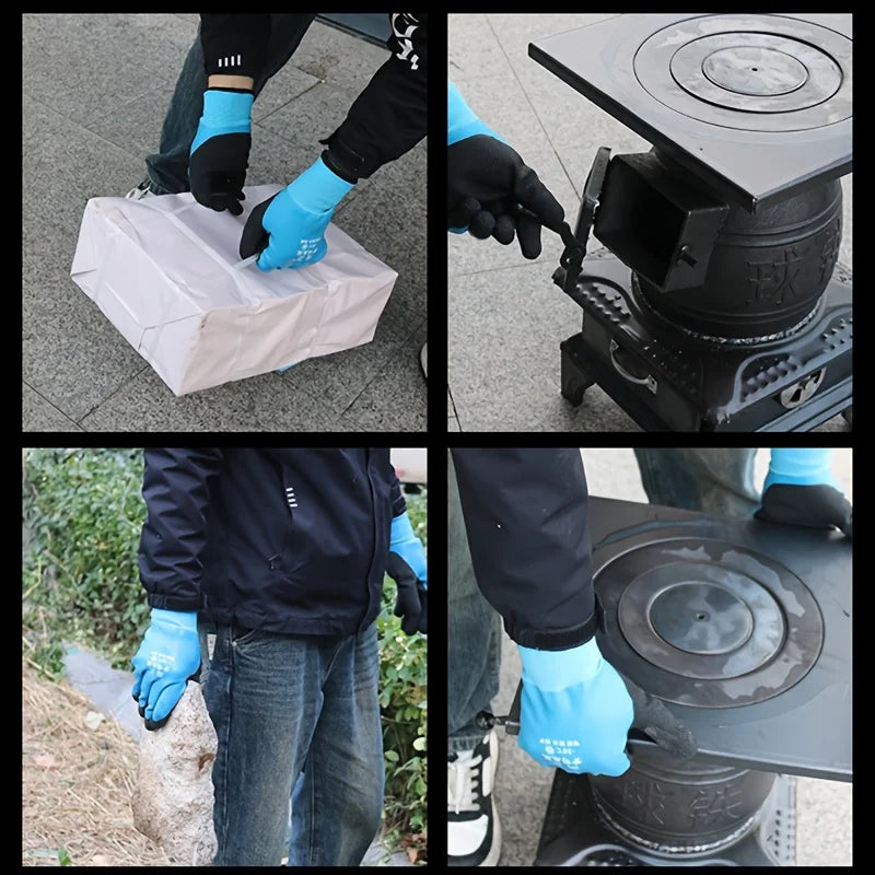 1 pair of men's cold and waterproof winter work gloves, warm and durable mechanical gloves, suitable for cold weather