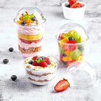 50pcs Pudding Cups Wiht Lids Plastic Boxes Ice-Cream Mousse Dessert Picnic Party Packing Dessert Cups with Lid
