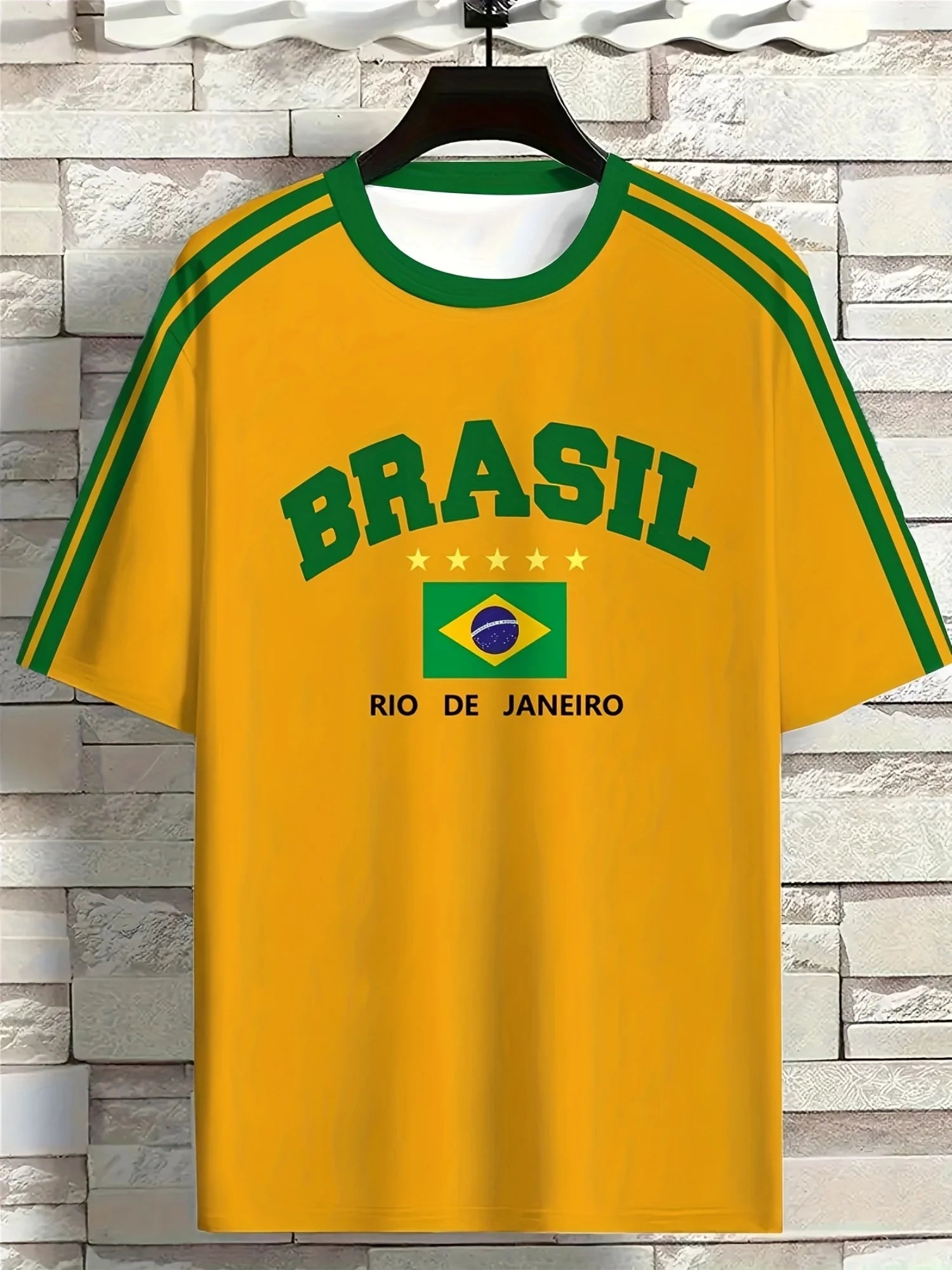 Summer Men's T-shirt with Brazilian print crewneck Casual and comfortable T-shirt as a gift Outdoor short-sleeved summer T-shirt