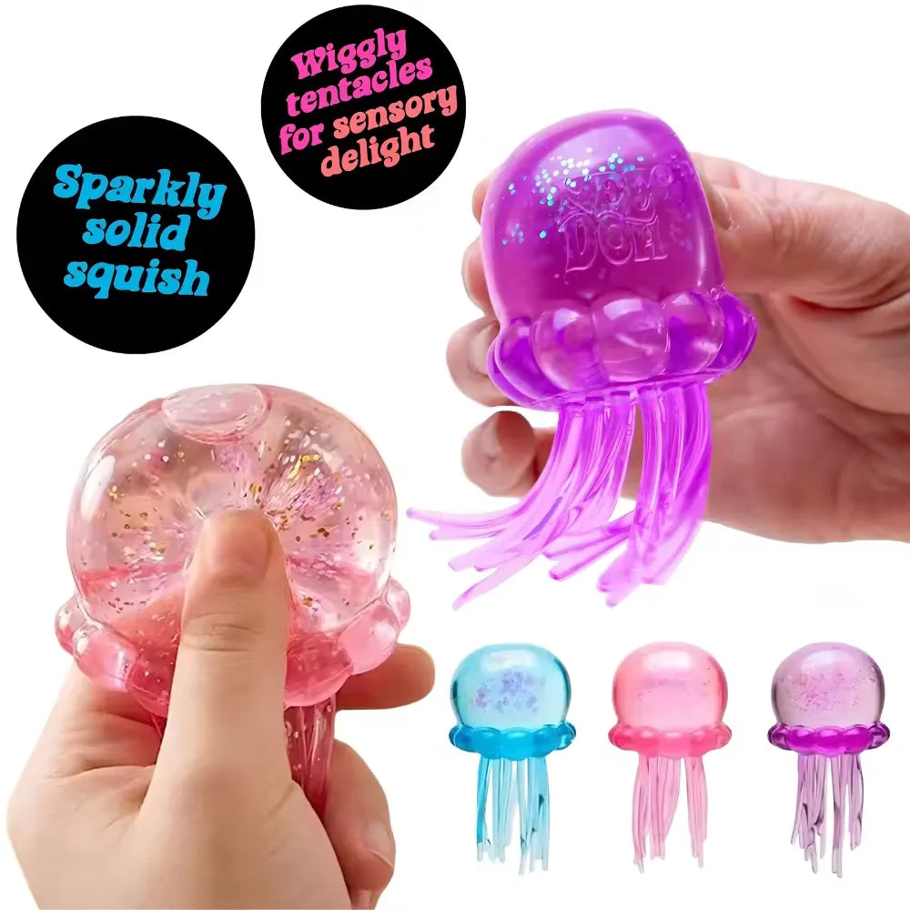 Trending NeeDoh Jellyfish Cube Squish Toy Soft Water Jelly Squeeze Sensory Stress Relief Fidget Toy